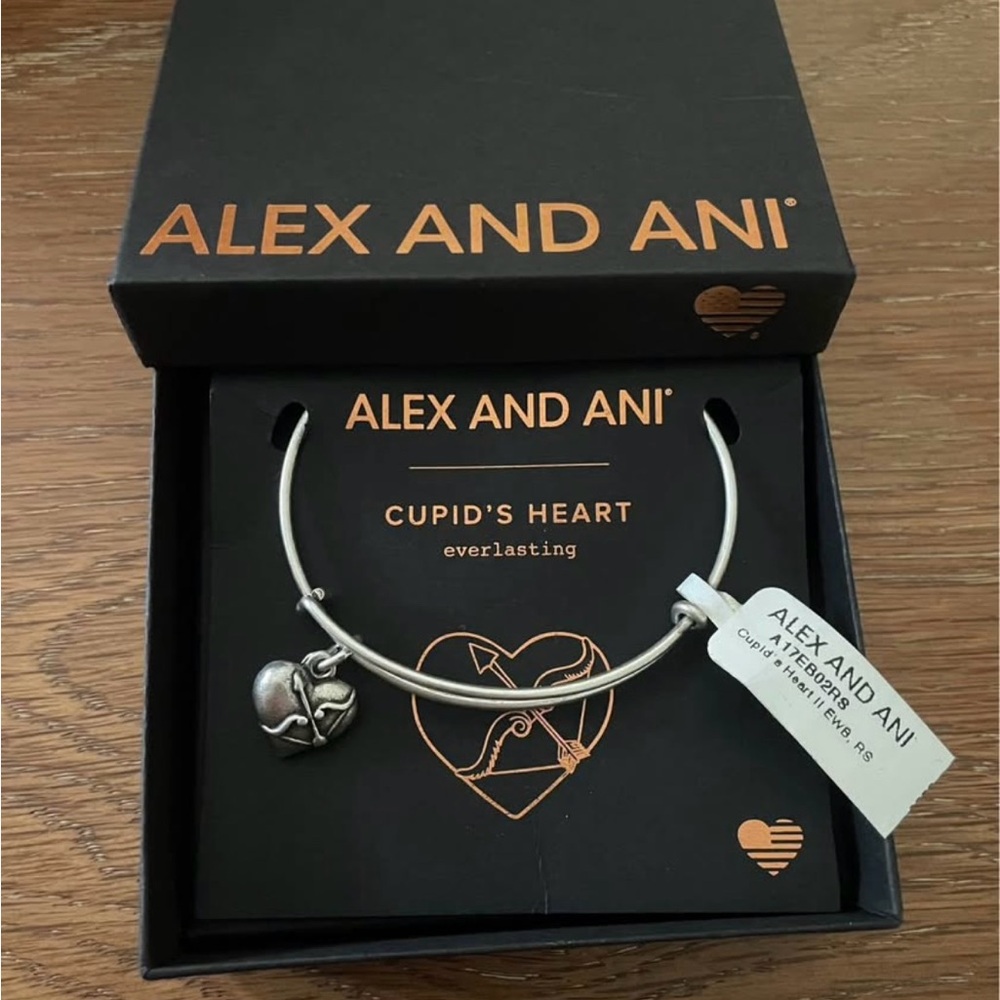 Alex and Ani Silver Cupid's Heart Bracelet